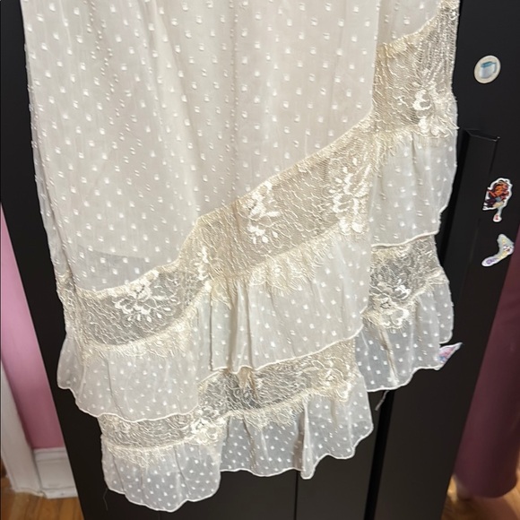 Cream Polka Dot Lace Slip Dress - Picture 3 of 7